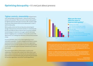 Optimising data quality – it’s not just about process
Tighter controls, stewardshipand governance,
clear methodologies and...