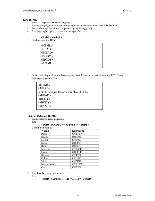 Nota Pembangunan Laman Web