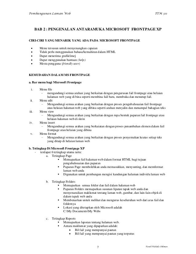 Nota Pembangunan Laman Web