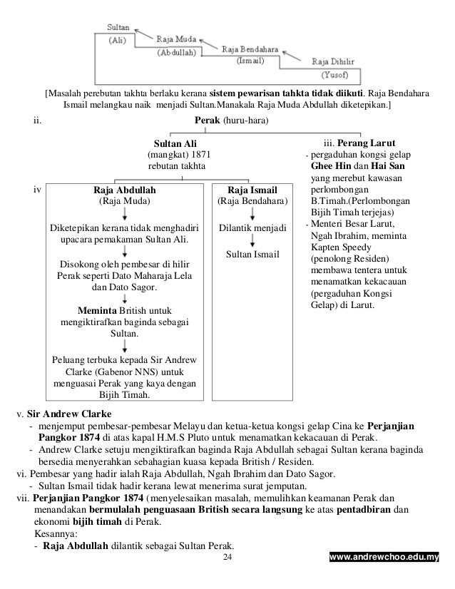 perebutan takhta kesultanan perak