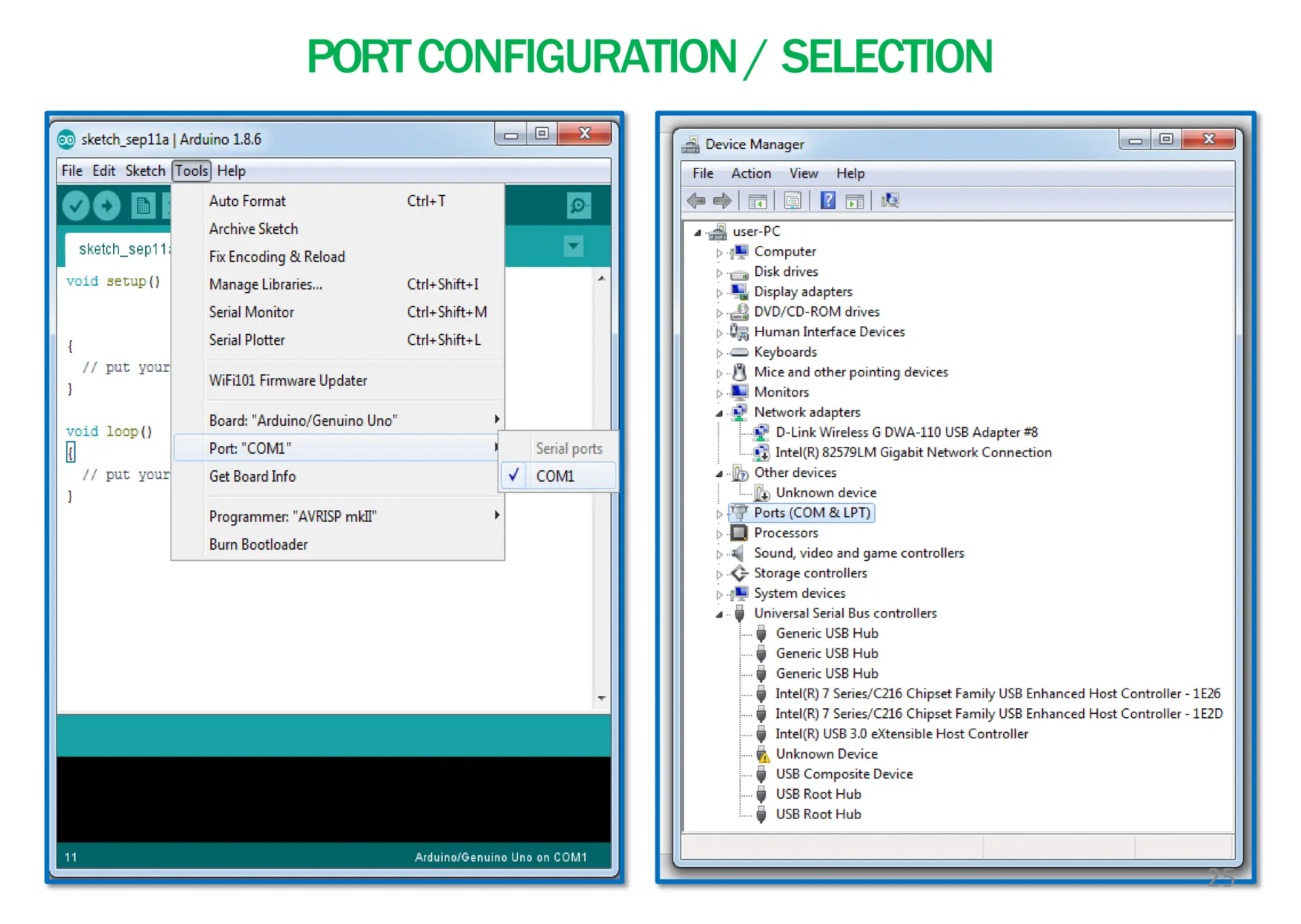 PORTCONFIGURATION/ SELECTION
25
 