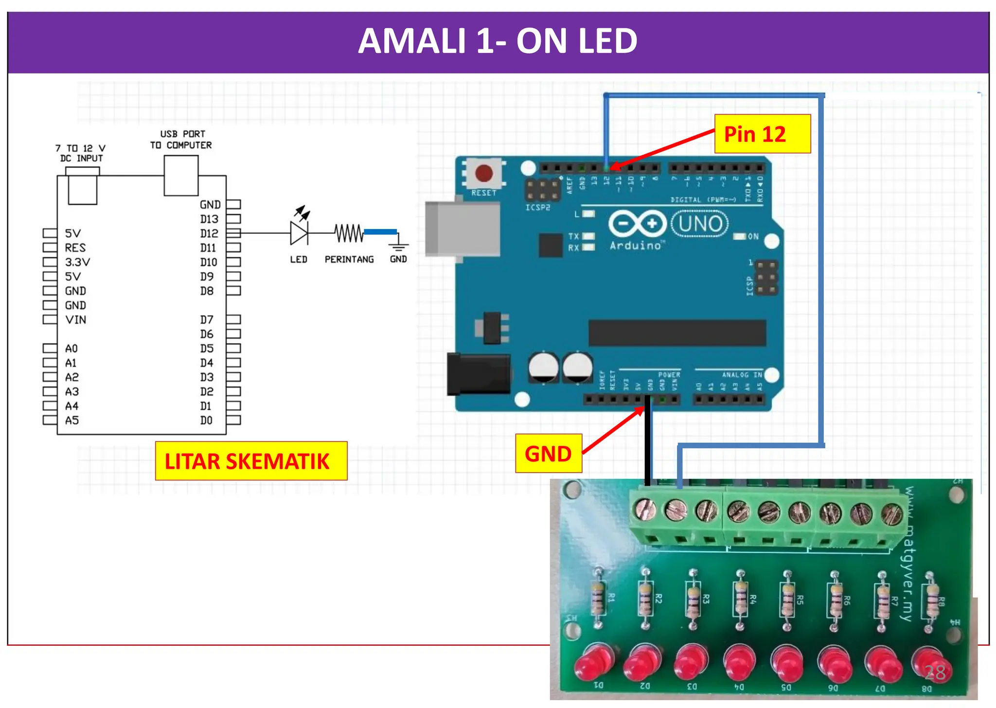 AMALI 1- ON LED
Pin 12
GND
28
LITAR SKEMATIK
 