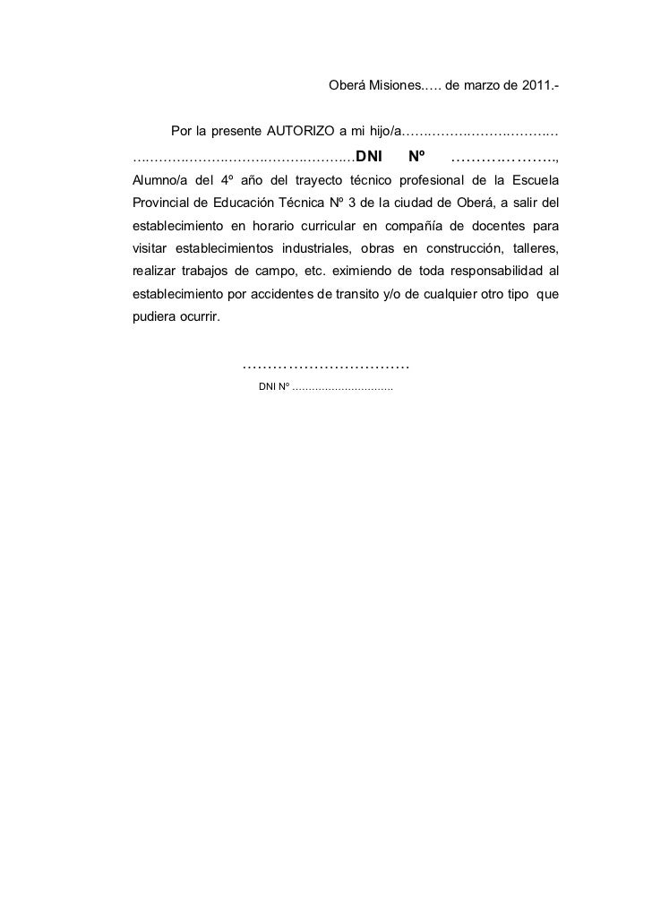 Nota autorización