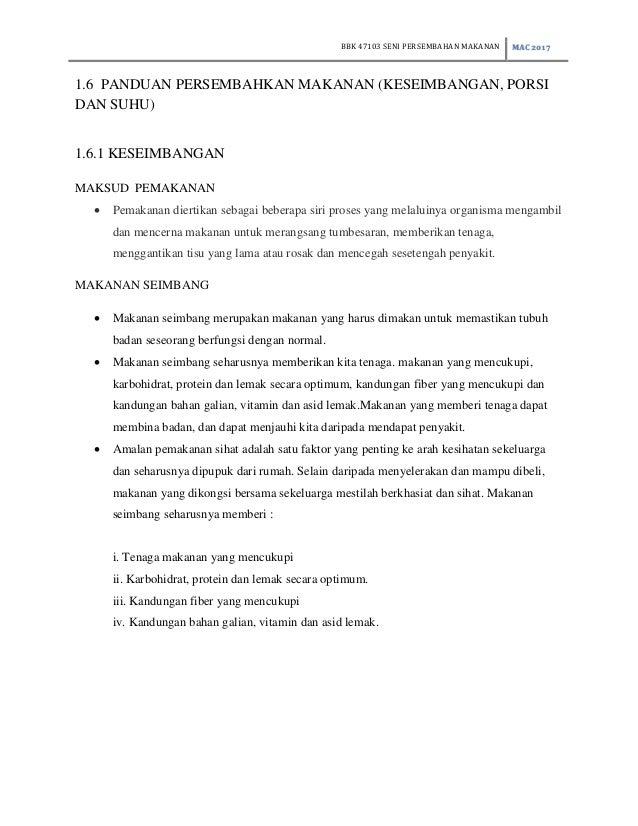 Bbk47103 Bab 1 Pengenalan Gastronomi Seni Persembahan Makanan