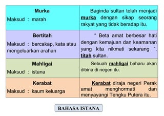 Bertitah dalam bahasa istana