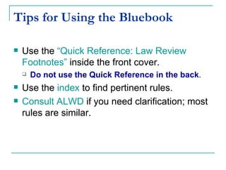 Notable alwd bluebook differences third ed | PPT