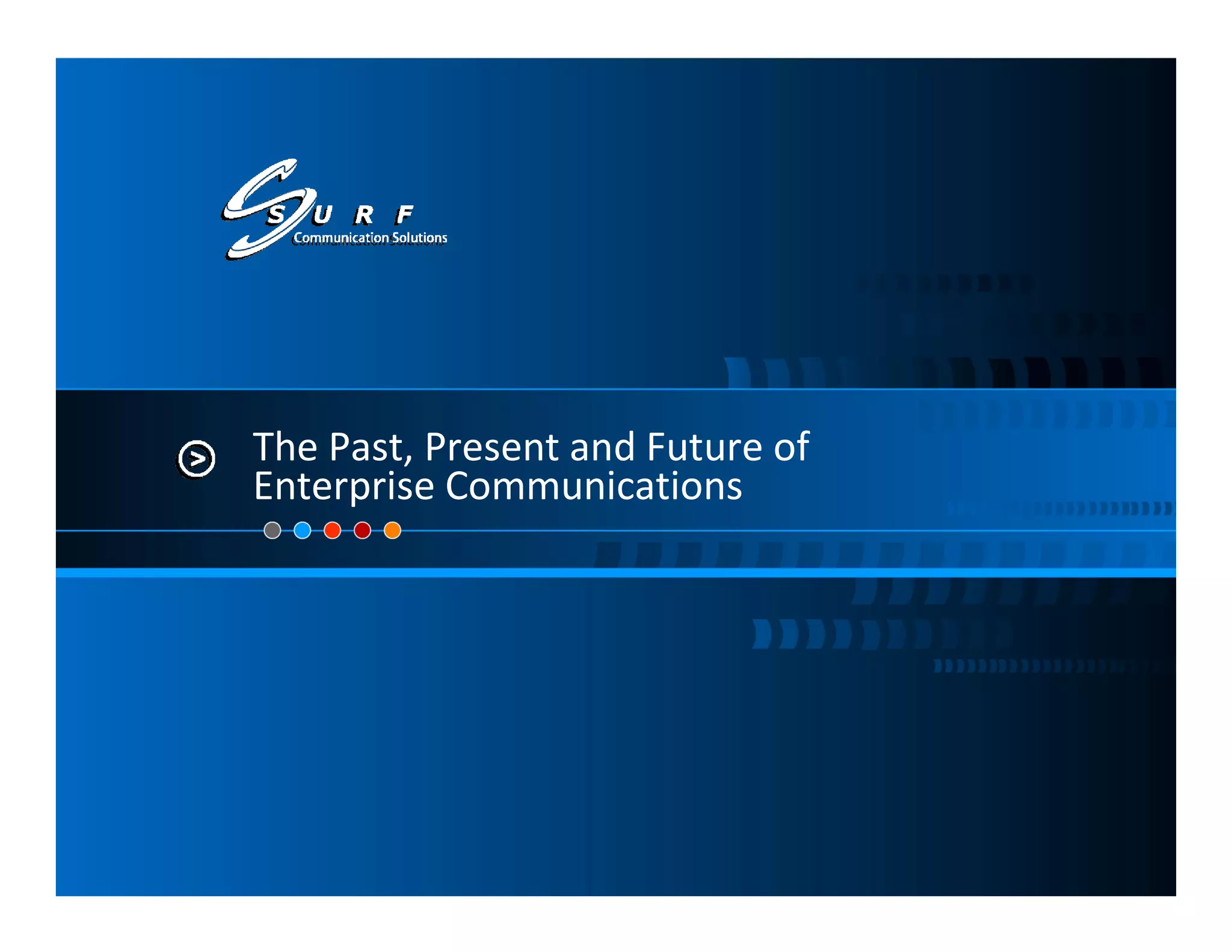 The Past, Present and Future of
Enterprise Communications
 