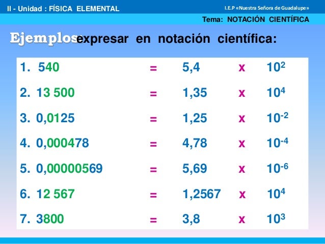 Notación exponencial y notación científica