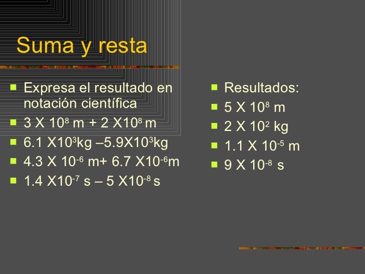 Resultado de imagen para notacion cientifica adicion y sustraccion