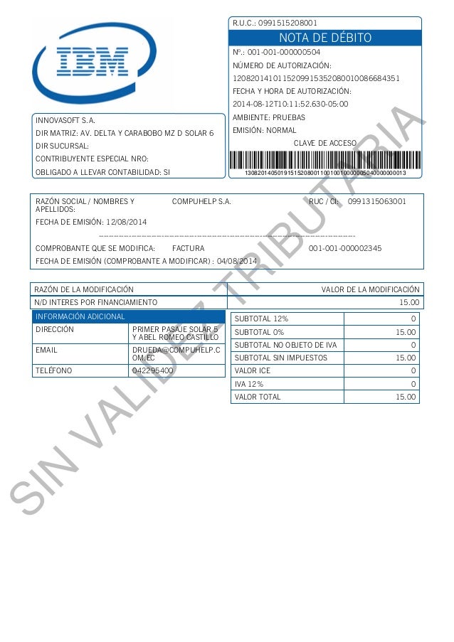 nota debito nota debito