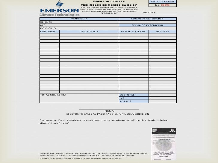 Nota de cargo Nota de cargo