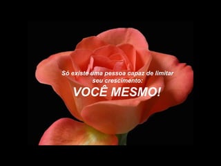 Só existe uma pessoa capaz de limitar
seu crescimento:
VOCÊ MESMO!
 