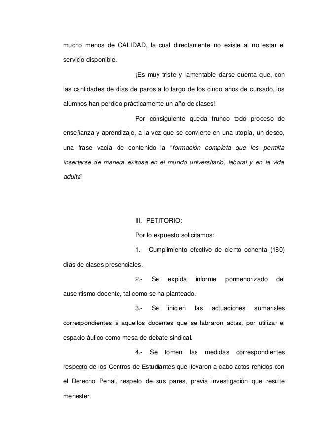 Nota definitiva presentada al rector de la UNCuyo Daniel Pizzi