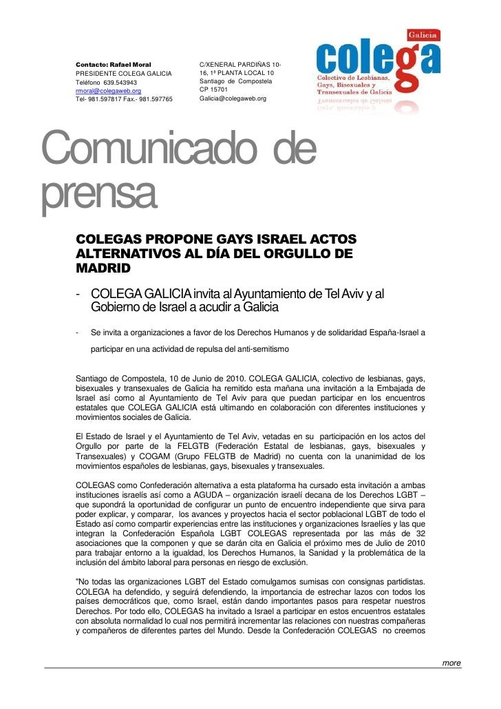 Nota de prensa da asociación COLEGAS-Galicia