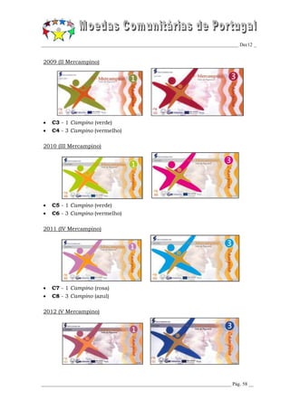 _________________________________________________________________________________ Dec12 _


2009 (II Mercampino)




   C3 - 1 Campino (verde)
   C4 - 3 Campino (vermelho)

2010 (III Mercampino)




   C5 - 1 Campino (verde)
   C6 - 3 Campino (vermelho)

2011 (IV Mercampino)




   C7 - 1 Campino (rosa)
   C8 - 3 Campino (azul)

2012 (V Mercampino)




______________________________________________________________________________ Pág. 58 __
 