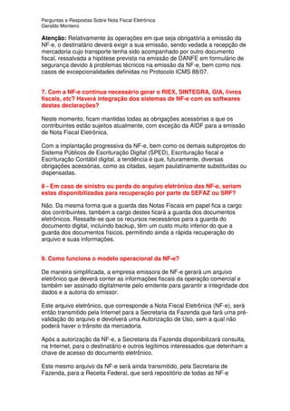 Nota Fiscal Eletronica Resumo