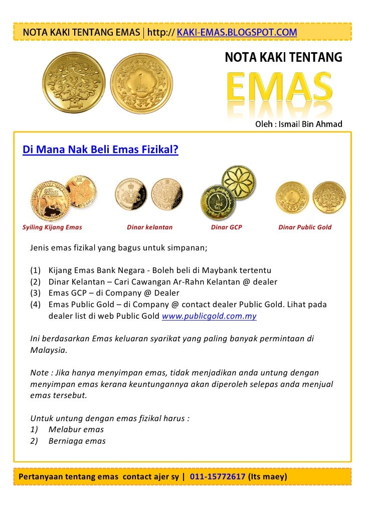Nota kaki tentang emas