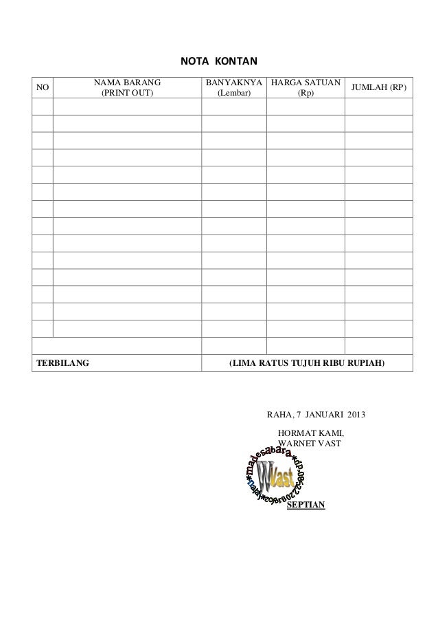 Nota kontan