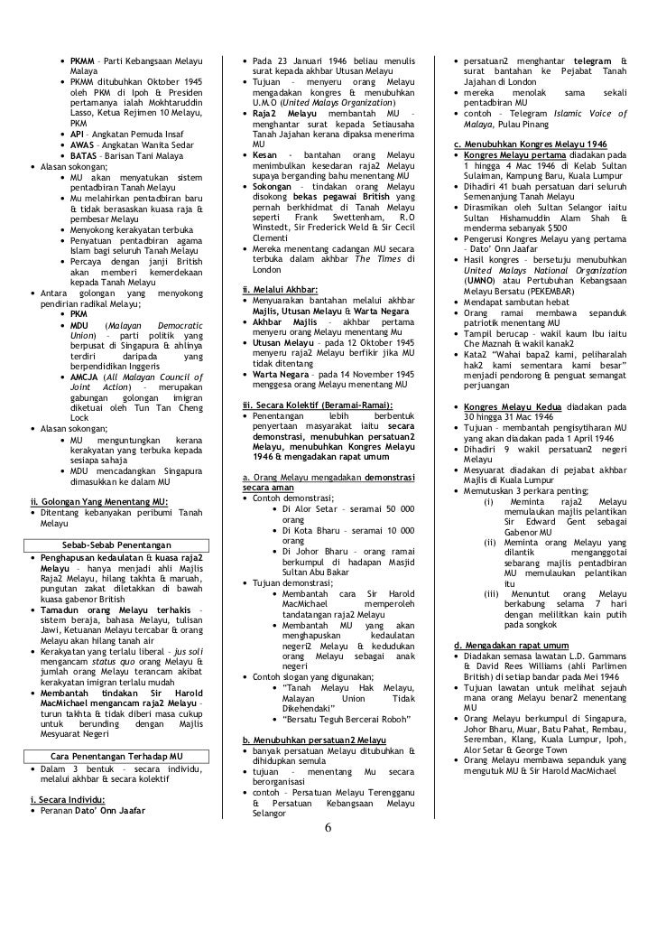 Nota Sejarah Tingkatan 3