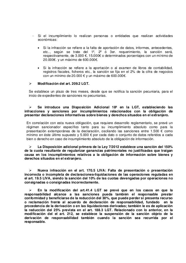 LEY 7/2012 de 29 de octubre