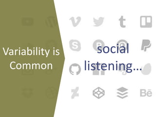 social
listening…
Variability is
Common
 