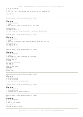 AISWEB - BOLETIM PERSONALIZADO - 01/05/2016 às 16:56:10 UTC - Total de Páginas: 49
página 48 de 49 :: IP 187.113.136.122 :: check 8DB0824C-EEC1-4050-ADF6B8690D22E907
B) 01/02/16 13:43
C) PERM
E) IAP ILS Y RWY 29R CORRIGIR PERFIL HDG DE 107 DEG PARA 287 DEG
REF: AIP MAP
BRASILIA/PRES. JUSCELINO KUBITSCHEK,DF (SBBR)
ATM
Z0383/2016
B) 29/01/16 09:09
C) PERM
E) TWR BRASILIA FREQ 118.750MHZ HR SER H24 INSTL
REF: ROTAER 3-B
AIP-BRASIL: AD 2.18
AIP-MAP: ADC, PDC, VAC, IAC(TODAS), SID(TODAS), STAR(TODAS)
BRASILIA/PRES. JUSCELINO KUBITSCHEK,DF (SBBR)
ATM
Z0079/2015
B) 30/01/15 00:00
C) PERM
E) TWR:D-CL (DATA LINK CLRD) AUTH DE TFC VIA DATA LINK ACT H24
REF: ROTAER 3-B
AIP MAP PDC E ADC
AIP BRASIL AD 2.18
BRASILIA/PRES. JUSCELINO KUBITSCHEK,DF (SBBR)
ATM
F2839/2012
B) 27/09/12 00:00
C) PERM
E) APP-BRASILIA FREQ 120.650MHZ E 129.150MHZ
HR SER H24 INSTL
REF: AIP ENR 2-1
AD SBBR 2.18
AIP MAP ARC ANAPOLIS
ARC BRASILIA
VAC BRASILIA
TODAS AS SID-SBBR
STAR-SBBR
IAC-SBBR
ROTAER 3-B)
BRASILIA/PRES. JUSCELINO KUBITSCHEK,DF (SBBR)
CNS
F1027/2016
B) 12/04/16 20:29
C) 10/06/16 20:00
E) VOR/DME FRM 114.10MHZ/CH88X U/S
BRASILIA/PRES. JUSCELINO KUBITSCHEK,DF (SBBR)
CNS
F0793/2016
B) 14/03/16 19:43
C) 11/06/16 22:00
E) VOR/DME KUB 113.80MHZ/CH85X U/S
BRASILIA/PRES. JUSCELINO KUBITSCHEK,DF (SBBR)
CNS
Z1735/2014
B) 11/12/14 00:00
C) PERM
E) NDB IR 280 KHZ CNL
REF:ROTAER 3-B
AIP-BRASIL ENR 4.1-5,AD2
 