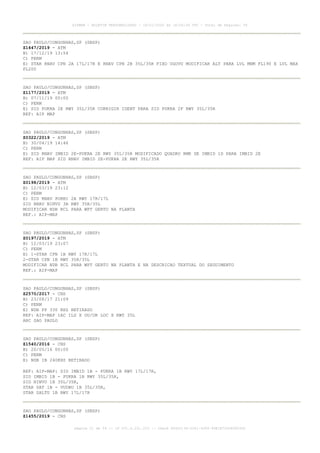SAO PAULO/CONGONHAS,SP (SBSP)
Z1447/2019 - ATM
B) 17/12/19 13:54
C) PERM
E) STAR RNAV CPN 2A 17L/17R E RNAV CPN 2B 35L/35R FIXO UGOVU MODIFICAR ALT PARA LVL MNM FL190 E LVL MAX
FL200
SAO PAULO/CONGONHAS,SP (SBSP)
Z1177/2019 - ATM
B) 07/11/19 00:00
C) PERM
E) SID PUKRA 2E RWY 35L/35R CORRIGIR IDENT PARA SID PUKRA 2F RWY 35L/35R
REF: AIP MAP
SAO PAULO/CONGONHAS,SP (SBSP)
Z0322/2019 - ATM
B) 30/04/19 14:46
C) PERM
E) SID RNAV IMBID 2E-PUKRA 2E RWY 35L/35R MODIFICADO QUADRO RMK DE IMBID 1D PARA IMBID 2E
REF: AIP MAP SID RNAV IMBID 2E-PUKRA 2E RWY 35L/35R
SAO PAULO/CONGONHAS,SP (SBSP)
Z0198/2019 - ATM
B) 12/03/19 23:12
C) PERM
E) SID RNAV PORBI 2A RWY 17R/17L
SID RNAV NINVU 3A RWY 35R/35L
MODIFICAR NDB RCL PARA WPT GERTU NA PLANTA
REF.: AIP-MAP
SAO PAULO/CONGONHAS,SP (SBSP)
Z0197/2019 - ATM
B) 12/03/19 23:07
C) PERM
E) 1-STAR CPN 1B RWY 17R/17L
2-STAR CPN 1B RWY 35R/35L
MODIFICAR NDB RCL PARA WPT GERTU NA PLANTA E NA DESCRICAO TEXTUAL DO SEGUIMENTO
REF.: AIP-MAP
SAO PAULO/CONGONHAS,SP (SBSP)
Z2570/2017 - CNS
B) 23/08/17 21:09
C) PERM
E) NDB PP 330 KHZ RETIRADO
REF: AIP-MAP IAC ILS X OU/OR LOC X RWY 35L
ARC SAO PAULO
SAO PAULO/CONGONHAS,SP (SBSP)
Z1540/2016 - CNS
B) 20/05/16 00:00
C) PERM
E) NDB IB 240KHZ RETIRADO
REF: AIP-MAP: SID IMBID 1B - PUKRA 1B RWY 17L/17R,
SID IMBID 1B - PUKRA 1B RWY 35L/35R,
SID NINVU 1B 35L/35R,
STAR SAT 1B - VUDBU 1B 35L/35R,
STAR SALTU 1B RWY 17L/17R
SAO PAULO/CONGONHAS,SP (SBSP)
Z1455/2019 - CNS
AISWEB - BOLETIM PERSONALIZADO - 16/01/2020 às 18:06:26 UTC - Total de Páginas: 54
página 21 de 54 :: IP 201.6.231.223 :: check 844D3136-2281-4264-99E1E725D66603D5
 