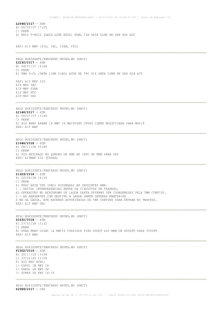 Z2646/2017 - ATM
B) 05/09/17 17:25
C) PERM
E) ATIS D-ATIS (DATA LINK ATIS) AVBL VIA DATA LINK HR SER H24 ACT
REF: AIP MAP (SID, IAC, STAR, PDC)
BELO HORIZONTE/TANCREDO NEVES,MG (SBCF)
Z2230/2017 - ATM
B) 26/07/17 18:06
C) PERM
E) TWR D-CL (DATA LINK CLRD) AUTH DE TFC VIA DATA LINK HR SER H24 ACT
REF: AIP MAP SID
AIP MAP IAC
AIP MAP STAR
AIP MAP PDC
AIP MAP VAC
BELO HORIZONTE/TANCREDO NEVES,MG (SBCF)
Z2146/2017 - ATM
B) 15/07/17 13:50
C) PERM
E) SID RNAV AKRAR 1A RWY 34 WAYPOINT CF043 IDENT MODIFICADA PARA WH019
REF: AIP MAP
BELO HORIZONTE/TANCREDO NEVES,MG (SBCF)
Z1946/2018 - ATM
B) 08/11/18 00:00
C) PERM
E) SID RETIRADO NO QUADRO DE RMK AS INFO DE MNM PARA DEP
REF: AIPMAP SID (TODAS)
BELO HORIZONTE/TANCREDO NEVES,MG (SBCF)
Z1323/2018 - ATM
B) 10/08/18 18:12
C) PERM
E) PROC APCH VFR (VAC) SUSPENSAS AS SEGUINTES RMK:
1 - DEVIDO INTERFERENCIAS ENTRE OS CIRCUITOS DE TRAFEGO,
AS OPERACOES NO AERODROMO DE LAGOA SANTA DEVERAO SER COORDENADAS PELA TWR CONFINS.
2 - AS AERONAVES COM DESTINO A LAGOA SANTA DEVERAO MANTER-SE
A NE DA LAGOA, ATE RECEBER AUTORIZACAO DA TWR CONFINS PARA ENTRAR NO TRAFEGO.
REF: AIP MAP VAC
BELO HORIZONTE/TANCREDO NEVES,MG (SBCF)
Z0431/2018 - ATM
B) 27/02/18 13:32
C) PERM
E) STAR RNAV GILNI 1A RWY34 CORRIGIR FIXO KUGUT ALT MNM DE 8000FT PARA 7000FT
REF: AIP MAP
BELO HORIZONTE/TANCREDO NEVES,MG (SBCF)
F2302/2019 - ATM
B) 20/11/19 19:54
C) 17/02/20 23:59
E) SID NEG AVBL:
1- UGRUL 1B RWY 16
2- UGRUL 1A RWY 34
3- SINEK 1A RWY 16/34
BELO HORIZONTE/TANCREDO NEVES,MG (SBCF)
Z2589/2017 - CNS
AISWEB - BOLETIM PERSONALIZADO - 16/01/2020 às 18:06:26 UTC - Total de Páginas: 54
página 46 de 54 :: IP 201.6.231.223 :: check 844D3136-2281-4264-99E1E725D66603D5
 
