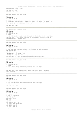 AISWEB - BOLETIM PERSONALIZADO - 30/07/2015 às 17:19:07 UTC - Total de Páginas: 54
página 10 de 54 :: IP 177.32.136.59
SOMENTE STAR SIDOX 1 CNL
REF: AIP-MAP STAR
CURITIBA/AFONSO PENA,PR (SBCT)
ATM
Z1306/2015
B) 18/06/15 20:41
C) PERM
E) SBCT STAR RNAV ALVOX 1 - AMERO 1 - NITGO 1 - PAKOV 1 - PERNA 1 -
SIDOX 1 RWY 15: SOMENTE STAR SIDOX 1 CNL
REF: AIP MAP STAR
CURITIBA/AFONSO PENA,PR (SBCT)
ATM
E2646/2014
B) 07/08/14 18:35
C) PERM
E) IAC RNAV (GNSS) RWY33:DESCONSIDERAR NA PLANTA DA CARTA O OBST COM
ELEV DE 3288 FT PROXIMO A THR 15 E NO ALINHAMENTO DA TRAJETORIA DE
ARREMETIDA REF: AIP MAP (IAC))
CURITIBA/AFONSO PENA,PR (SBCT)
ATM
E0419/2014
B) 29/01/14 08:29
C) PERM
E) APP CURITIBA FREQ 120.950MHZ E 133.150MHZ HR SER H24 INSTL
REF: ROTAER 3-C
AIP ENR 2.1 AD2.18
AIP MAP SBCT SID, STAR E IAC
AIP MAP SBBI VAC, SID E IAC
AIP ENRC L1, H1 E ARC NAVEGANTES/FLORIANOPOLIS/CURITIBA)
CURITIBA/AFONSO PENA,PR (SBCT)
CNS
Z0642/2015
B) 30/03/15 21:00
C) PERM
E) FAC A/G TWR FREQ 118.55MHZ CORRIGIR PARA 118.15MHZ
REF. AIP MAP (STAR RNAV ALVOX 1 AMERO 1 NITGO 1 PAKOV 1 PERNA 1
SIDOX 1 RWY15)
CURITIBA/AFONSO PENA,PR (SBCT)
CNS
Z0443/2015
B) 12/03/15 15:14
C) PERM
E) FAC A/G TWR FREQ 180.15MHZ CORRIGIR PARA 118.15MHZ
REF. AIP MAP (PDC)
CURITIBA/AFONSO PENA,PR (SBCT)
CNS
E2087/2014
B) 23/06/14 00:00
C) PERM
E) NDB IT 325KHZ CNL
REF: ROTAER 3-C
AIP ENR 6 L1/H1
ENR 4.1
AIP MAP:
IAC VOR/DME(RWY 29)
IAC ILS V RWY 15 CAT II
IAC ILS W RWY 15
IAC ILS Z RWY 15
 