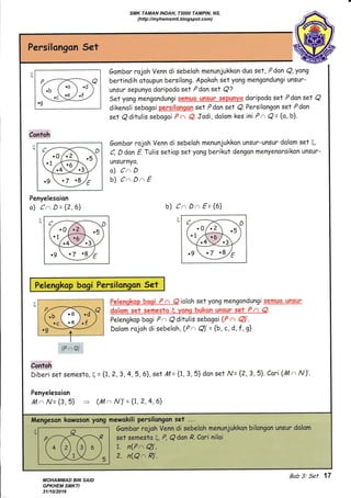 Nota Set Matematik Tingkatan 4  KamariabbMorgan