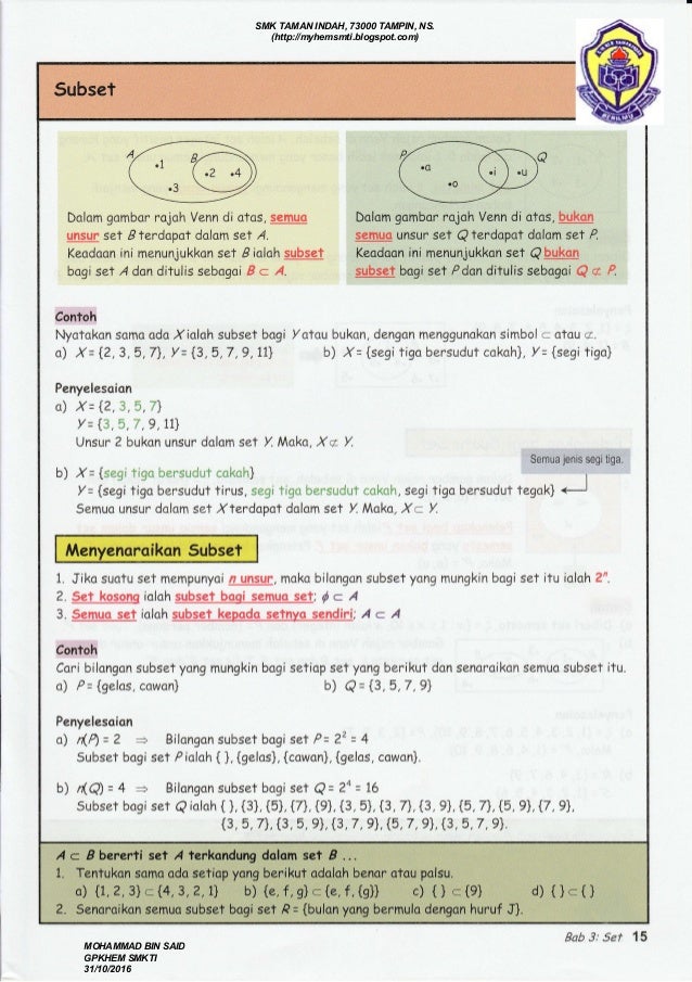 Nota matematik tingkatan 4 Nota matematik tingkatan 4