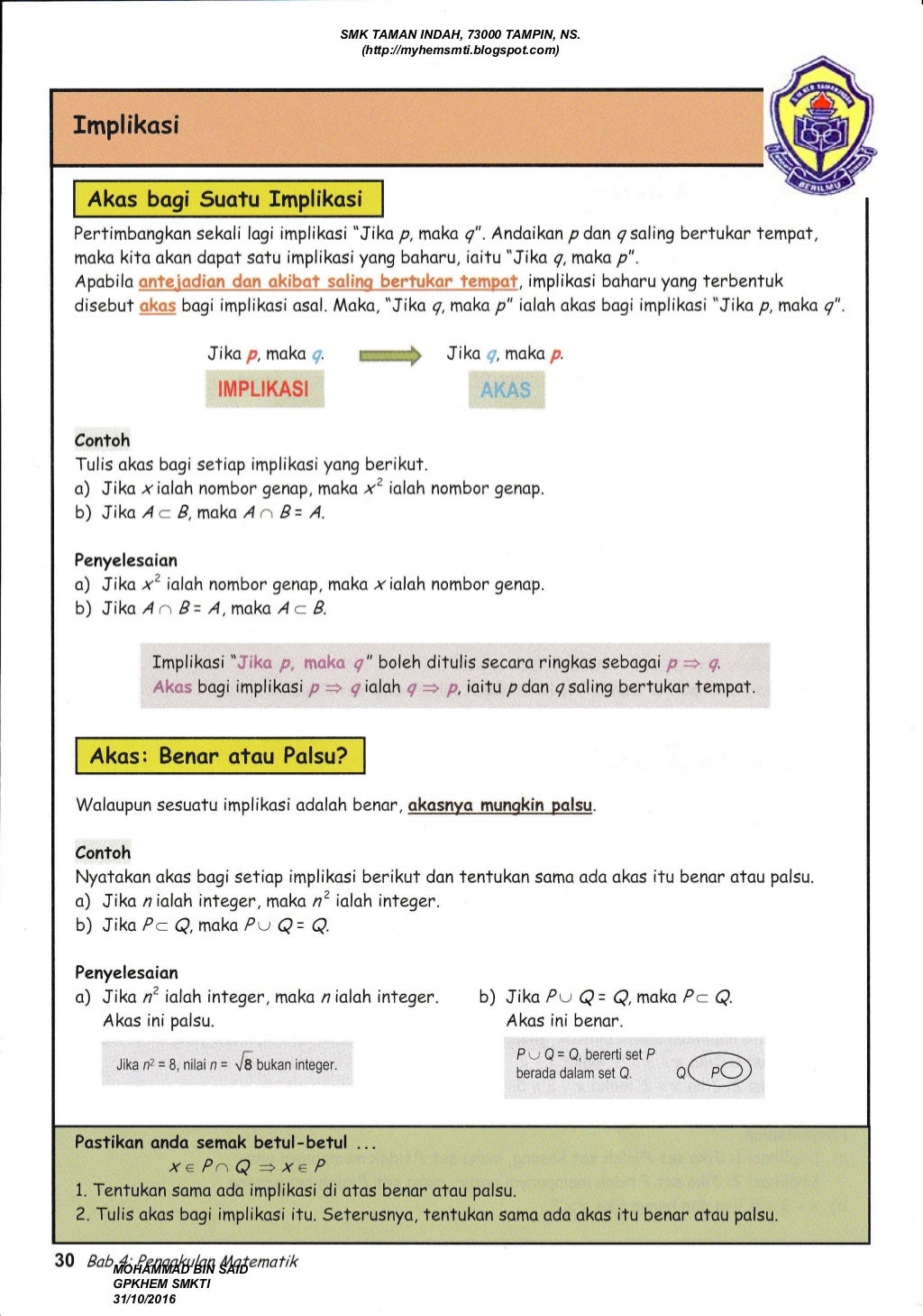 Nota matematik tingkatan 4
