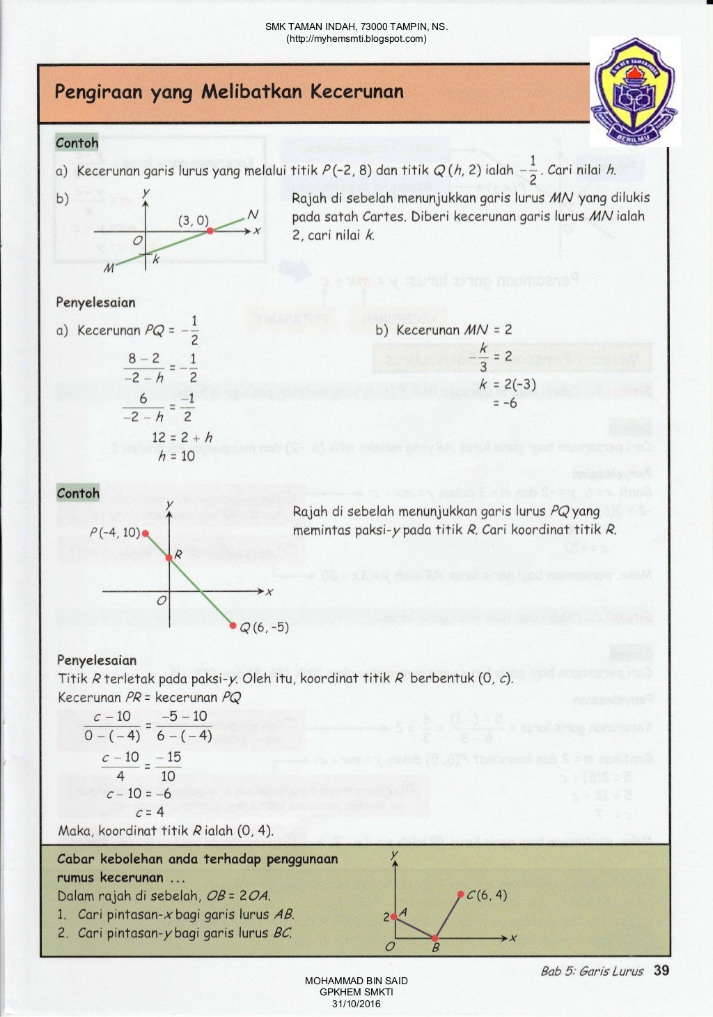 nota matematik tingkatan 4