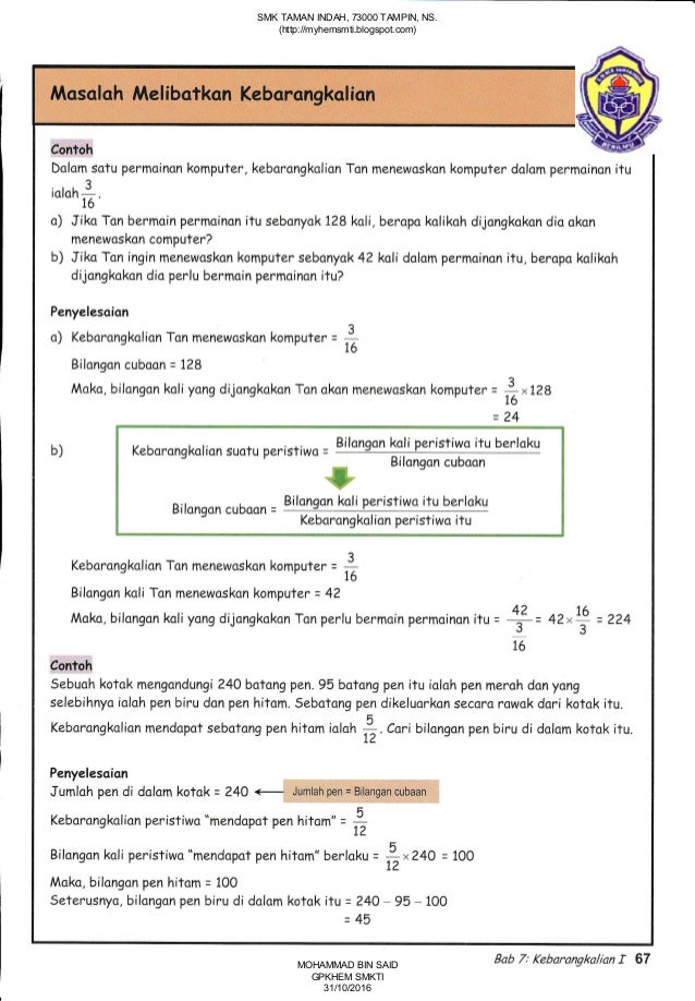 Nota Matematik Tambahan Tingkatan 4 / Jawapan Modul Matematik Tingkatan
