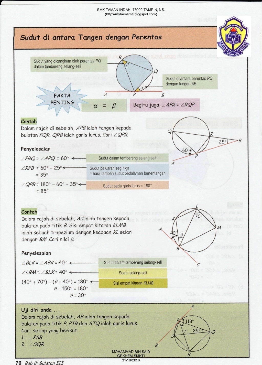 nota matematik tingkatan 4