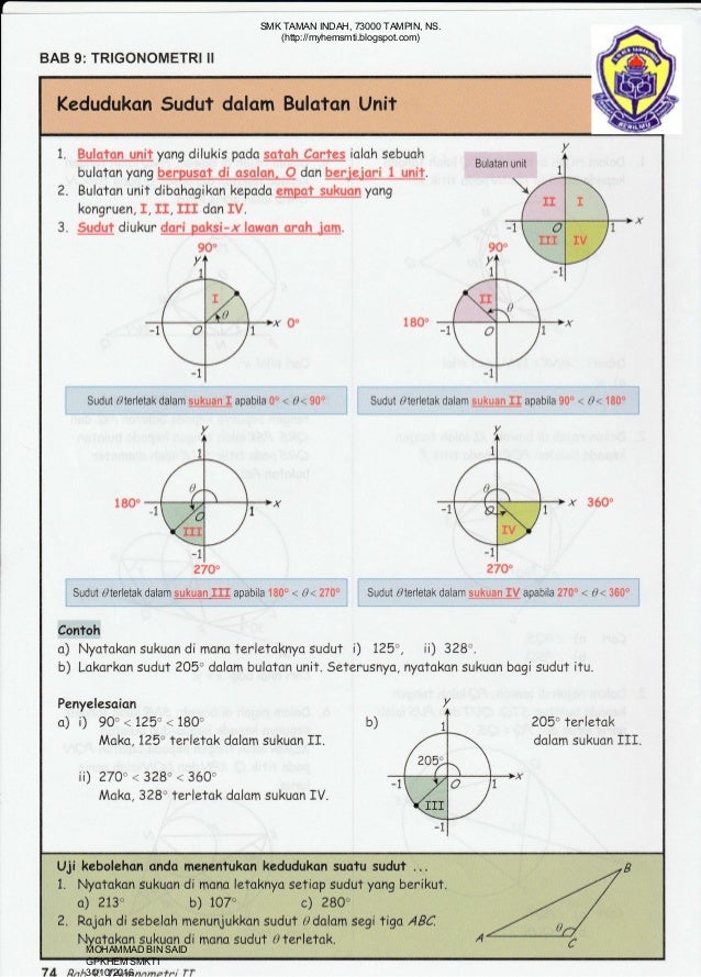 Nota matematik tingkatan 4