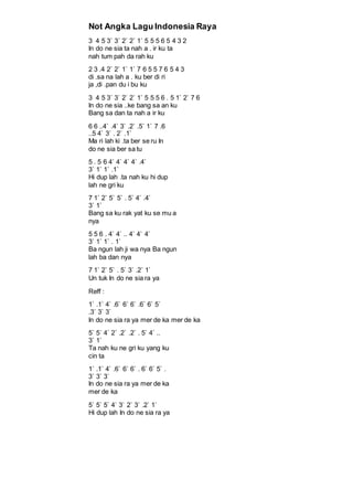 Not angka lagu indonesia | PDF