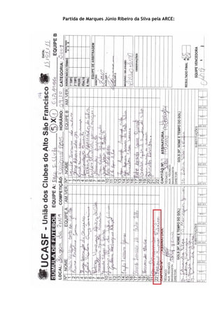Partida de Marques Júnio Ribeiro da Silva pela ARCE:
 