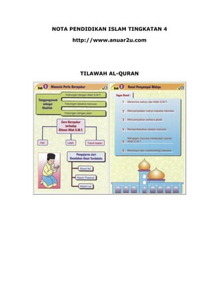 NOTA PENDIDIKAN ISLAM TINGKATAN 4
http://www.anuar2u.com

TILAWAH AL-QURAN

 