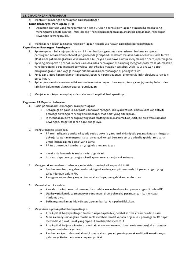 Nota Pengajian Perniagaan Sem 3