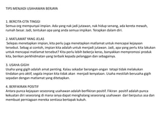 Contoh Pengalaman Dalam Perniagaan