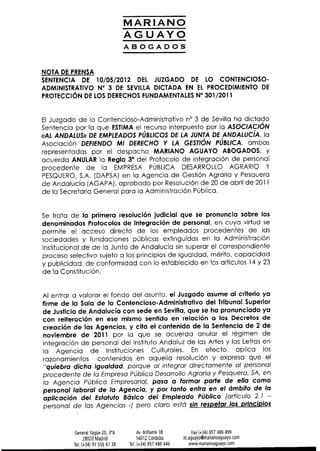 Nota prensa Marianoa Aguayo_sentencia nulidad regla3 AGAPA 15-05-2012