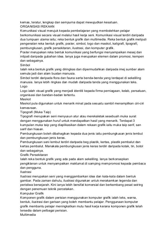 Nota Psv Perkembangan Seni Kanak