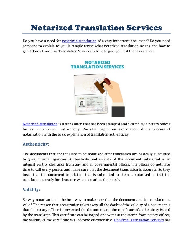 certified translation and notarized translation