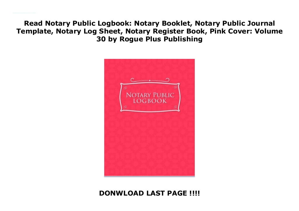 Read Notary Public Logbook Notary Booklet, Notary Public Journal