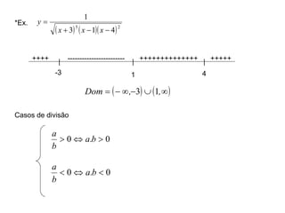 *Ex. | | | ------------------------ ++++++++++++++ +++++ ++++ -3 1 4 Casos de divisão 