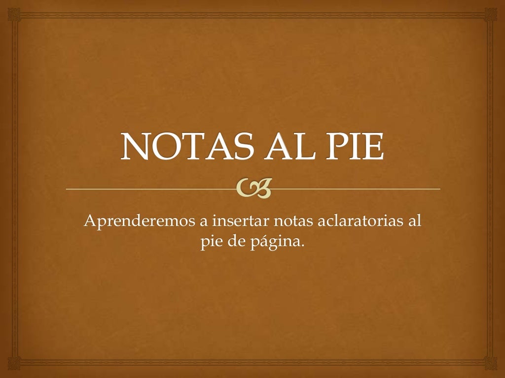 Notas al pie