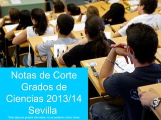 Notas de Corte
Grados de
Ciencias 2013/14
Sevilla
*Solo algunos grados ofertados, no se pudieron incluir todos.

 