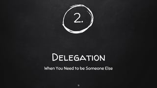 2.
Delegation
When You Need to be Someone Else
11
 
