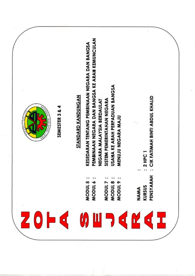 Nota Sejarah Tahun 2 Svm